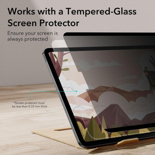 ESR - Magnetic Privacy Screen Protector - iPad Pro 12.9 (2018 / 2020 / 2021 / 2022) - Black