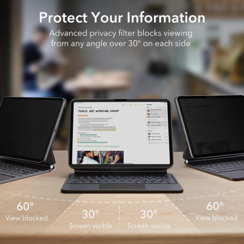 ESR - Magnetic Privacy Screen Protector - iPad Pro 11 (2024) / iPad Pro 11 (2025) - Black