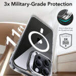 ESR - Classic Hybrid HaloLock Kickstand - iPhone 16 Pro - Grey Clear