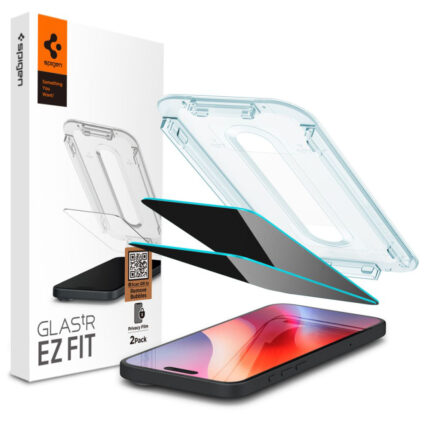 Spigen - (2 pack) Glas.tR EZ-FIT (AGL06905) - iPhone 15 / iPhone 16 - Privacy