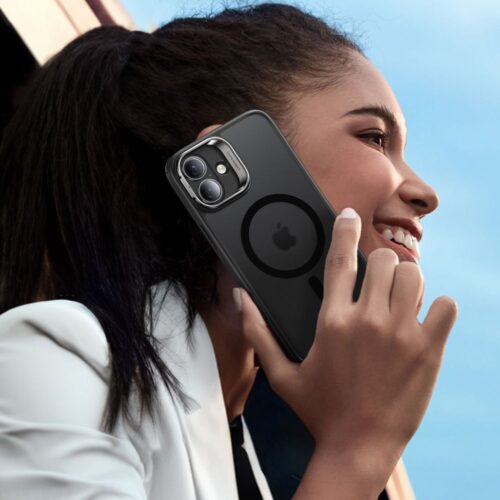 ESR - Classic Hybrid HaloLock Kickstand + Tempered Glass - iPhone 16 - Frosted Black