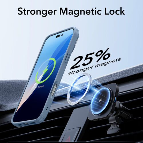 ESR - Classic Hybrid HaloLock Kickstand - iPhone 16 - Clear Blue