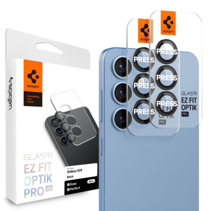 Spigen - (2 pack) Optik.tR EZ Fit Pro Camera Glass (AGL09092) - Samsung Galaxy S25 - Black