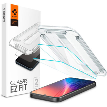 Spigen - (2 pack) Glas.tR EZ-FIT (AGL08938) - Google Pixel 9a - Clear