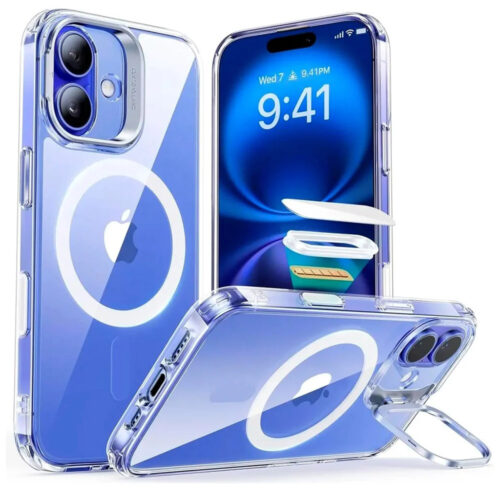 ESR - Classic Hybrid HaloLock Kickstand - iPhone 16 - Clear