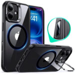 ESR - Classic Hybrid HaloLock Kickstand - iPhone 16 - Clear Black