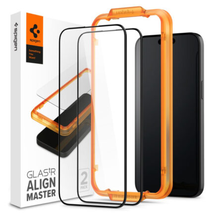 Spigen - (2 pack) Glas.tR Align Master (AGL06906) - iPhone 15 - Black