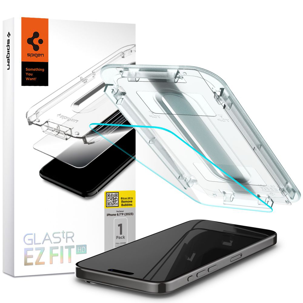 Spigen - Glas.tR EZ-FIT HD (AGL06898) - iPhone 15 Pro - Clear
