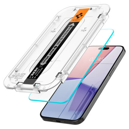 Spigen -  (2 pack) Glas.tR EZ-FIT (AGL06892) - iPhone 15 Pro - Clear