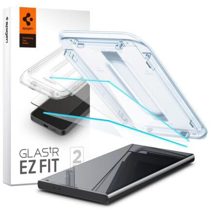 Spigen - (2 pack) Glas.tR EZ-FIT (AGL07495) - Samsung Galaxy S24 Ultra - Clear