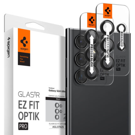 Spigen - (2 pack) Optik.tR EZ Fit Pro Camera Glass (AGL07425) - Samsung Galaxy S24 Ultra - Black