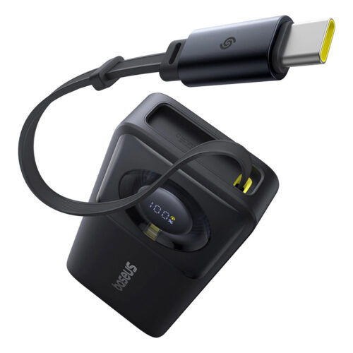 Baseus - Power Bank Free2Pull (P10073701123-00) - with Retractable USB-C Cable