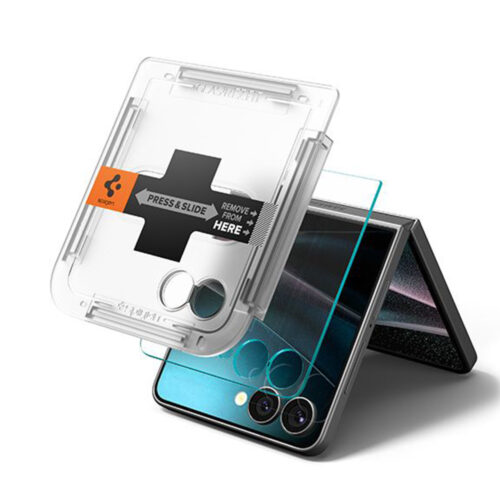 Spigen -  (2 pack) Glas.tR EZ-FIT HD (AGL09585) - Samsung Galaxy Z Flip7 / Z Flip8 - Clear