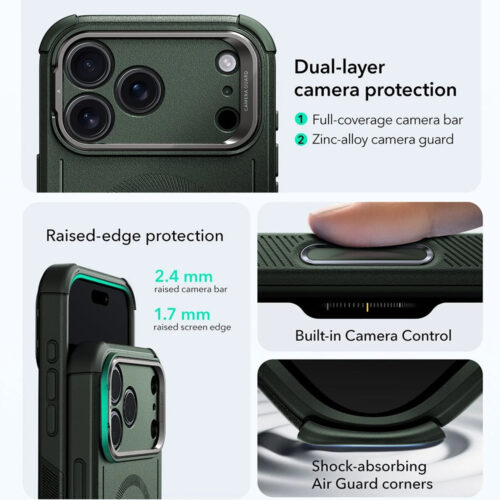ESR - Cyber Armor Kickstand - iPhone 17 Pro - Green