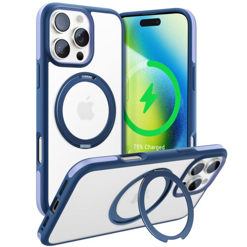 Torras - Ostand R Fusion MagSafe Series - iPhone 16 Pro - Navy Blue
