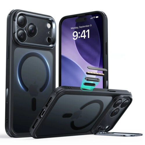 ESR - Classic Hybrid HaloLock Kickstand - iPhone 17 Pro - Frosted Black