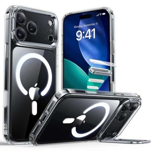 ESR - Classic Hybrid HaloLock Kickstand - iPhone 17 Pro Max - Clear