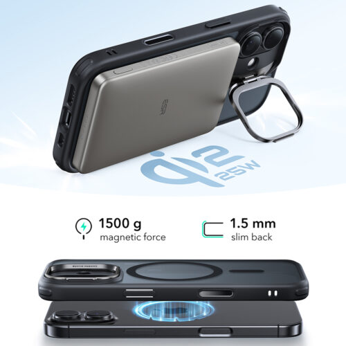 ESR - Classic Hybrid HaloLock Kickstand - iPhone 17 - Frosted Black