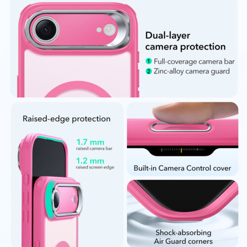 ESR - Classic Hybrid HaloLock Kickstand - iPhone 17 Air - Frosted Pink