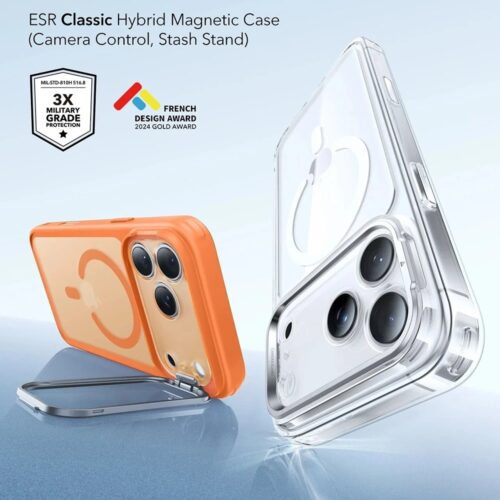 ESR - Classic Hybrid HaloLock Kickstand - iPhone 17 Pro - Frosted Orange