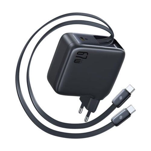 Baseus - Wall Charger EnerCore CJ21 (E0121D00) - Type-C with Dual Retractable Type-C Cables