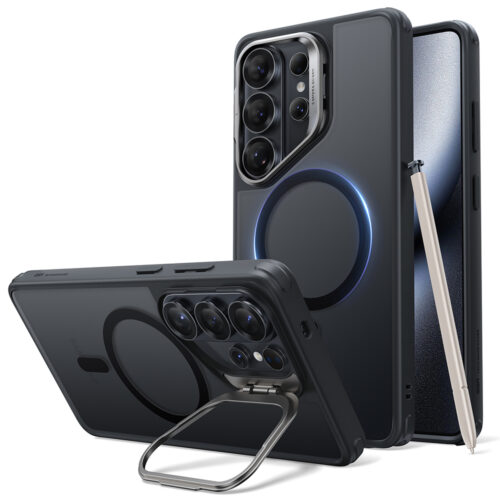 ESR - Classic Hybrid HaloLock Kickstand - Samsung Galaxy S26 Ultra - Frosted Black