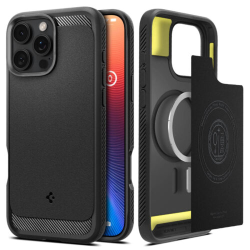 Spigen - Rugged Armor MagSafe (ACS08115) - iPhone 16 Pro - Matte Black