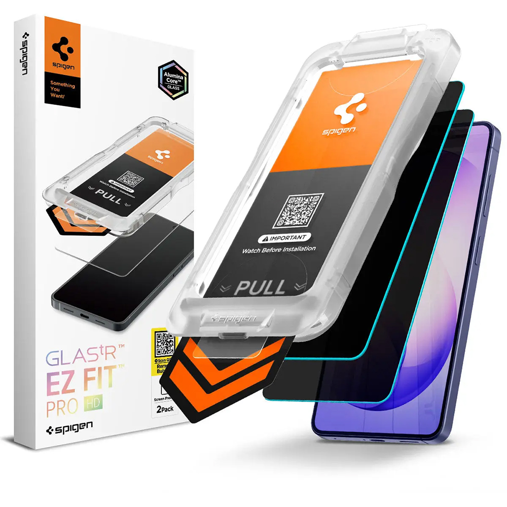 Spigen - (2 pack) Glas.tR EZ-FIT Pro HD (AGL11085) - Samsung Galaxy S26 Plus - Privacy Spigen - (2 pack) Glas.tR EZ-FIT Pro HD (AGL11085) - Samsung Galaxy S26 Plus - Privacy