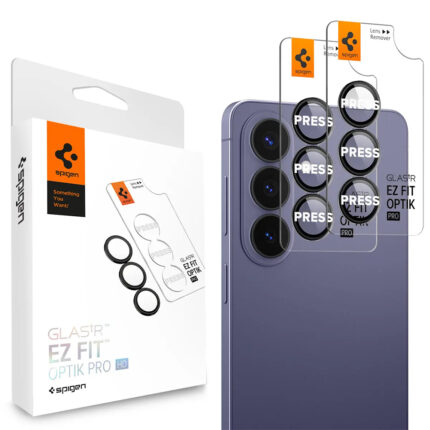 Spigen - (2 pack) Optik.tR EZ Fit Pro HD Camera Glass (AGL11088) - Samsung Galaxy S26 Plus - Black