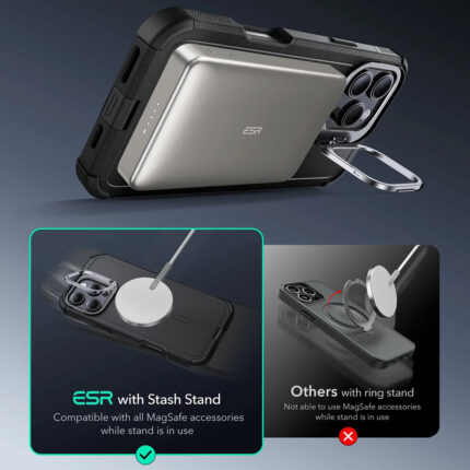 ESR - Cyber Armor Kickstand - iPhone 16 Pro - Black