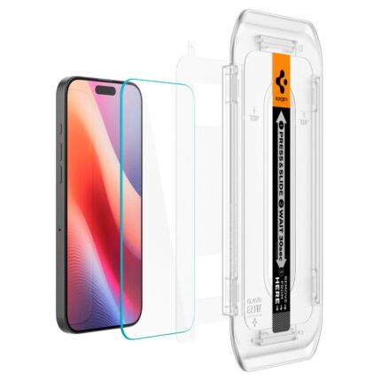 Spigen - (2 pack) Glas.tR EZ-FIT (AGL07928) - iPhone 16 Pro / iPhone 17 / iPhone 17 Pro - Clear