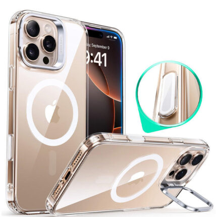 ESR - Classic Hybrid HaloLock Kickstand - iPhone 16 Pro - Clear