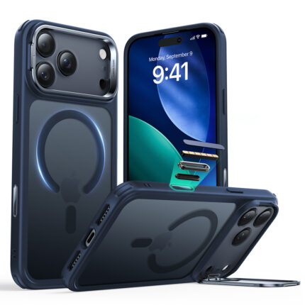 ESR - Classic Hybrid HaloLock Kickstand - iPhone 17 Pro - Frosted Blue