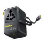 Baseus - Travel Adapter PicoGo AG11 (E0307F00) - with Retractable Type-C Cable