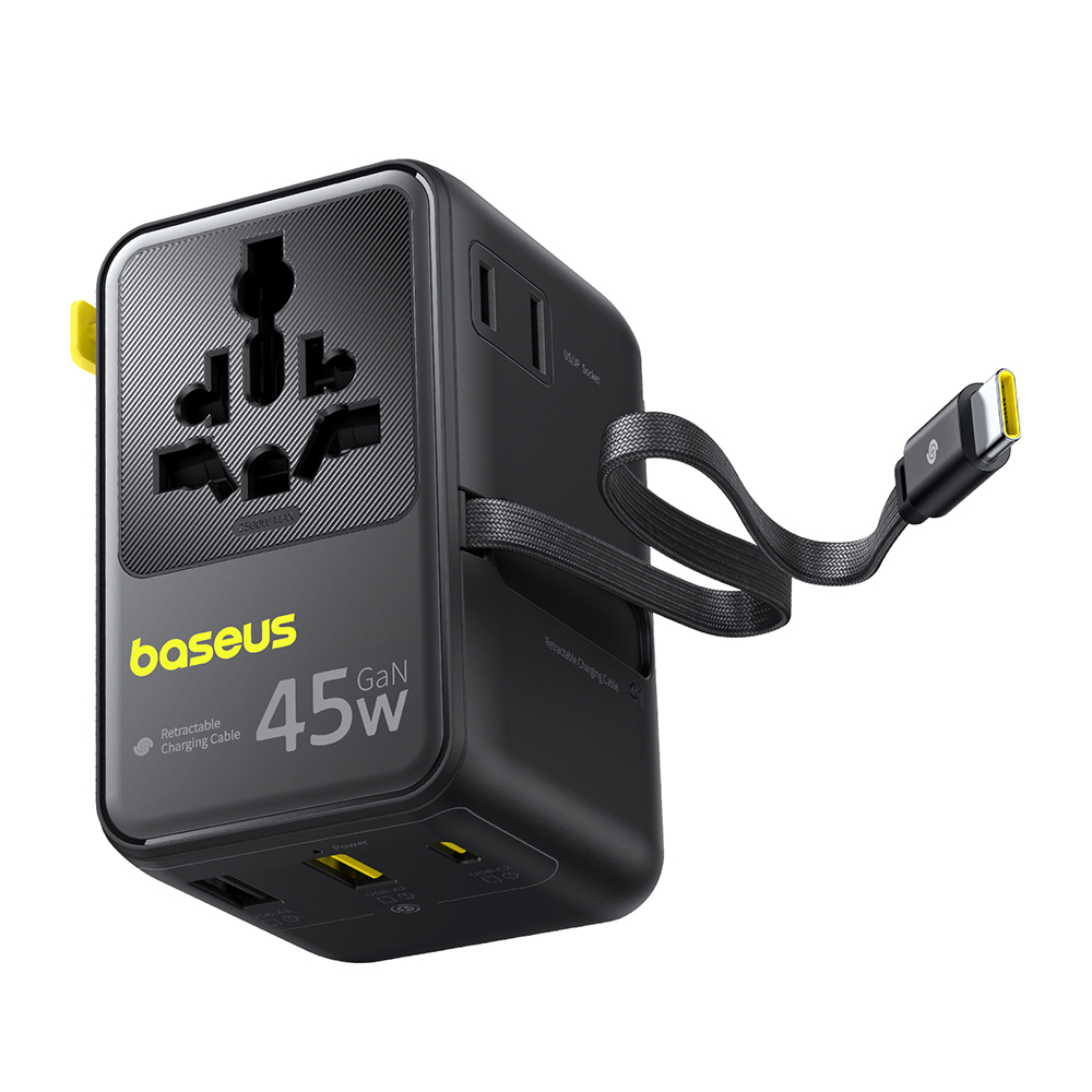 Baseus - Travel Adapter PicoGo AG11 (E0307F00) - with Retractable Type-C Cable Baseus - Travel Adapter PicoGo AG11 (E0307F00) - with Retractable Type-C Cable