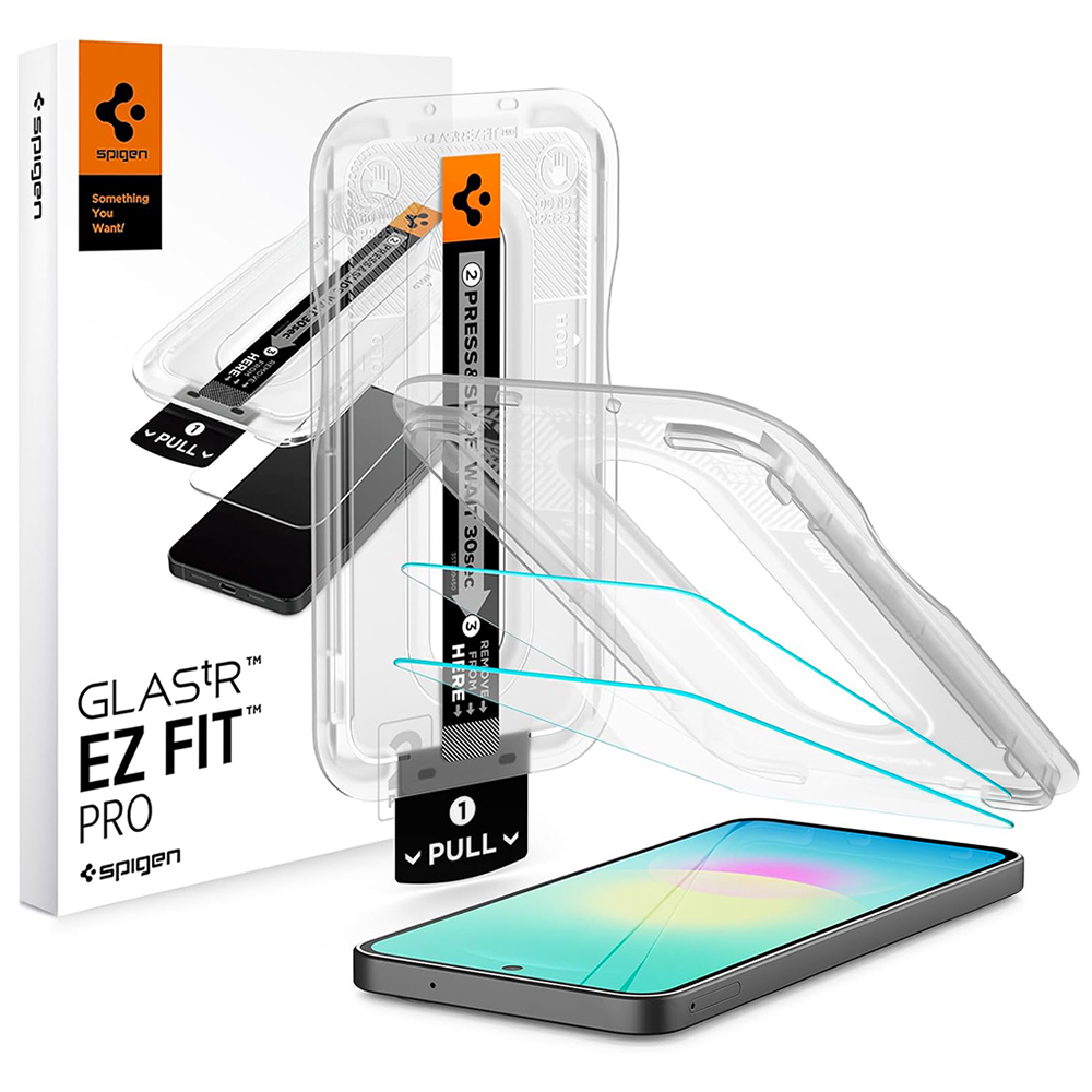 Spigen - (2 pack) Glas.tR EZ-FIT Pro (AGL11809) - Samsung Galaxy A27 5G - Clear Spigen - (2 pack) Glas.tR EZ-FIT Pro (AGL11809) - Samsung Galaxy A27 5G - Clear