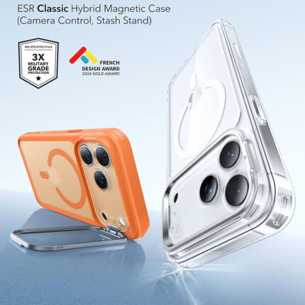 ESR - Classic Hybrid HaloLock Kickstand - iPhone 18 Pro Max / iPhone 17 Pro Max - Frosted Orange