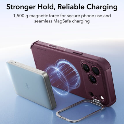 ESR - Cyber Armor Kickstand - iPhone 18 Pro / iPhone 17 Pro - Frosted Deep Burgundy