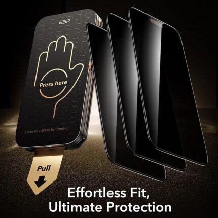 ESR - Privacy Armorite Pro Screen Protector UltraFit (3 pack) - iPhone 18 Pro Max - Black