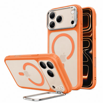 ESR - Classic Hybrid HaloLock Kickstand - iPhone 18 Pro / iPhone 17 Pro - Frosted Orange